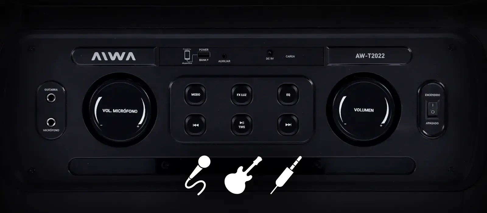 Entrada para Microfone e Guitarra